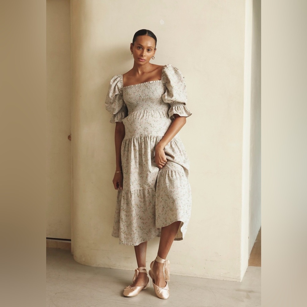 Maternity linen dress